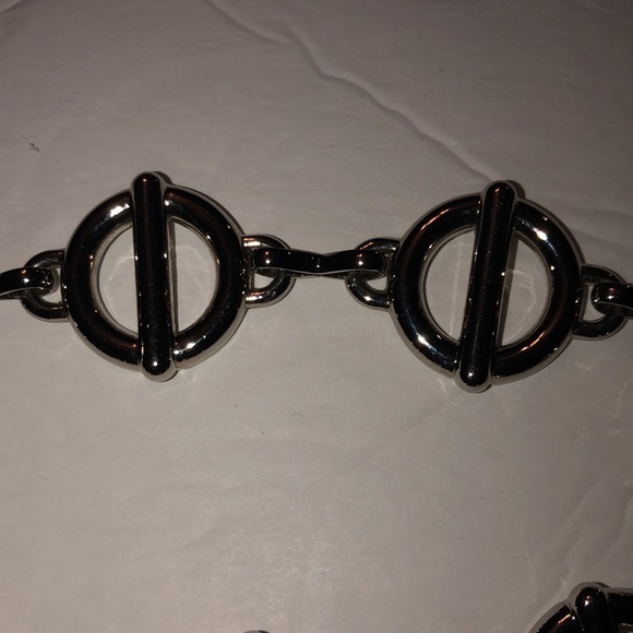 Vintage Silver Tone Toggle Style Chain Belt - 38 Inches - Picture 2 of 4